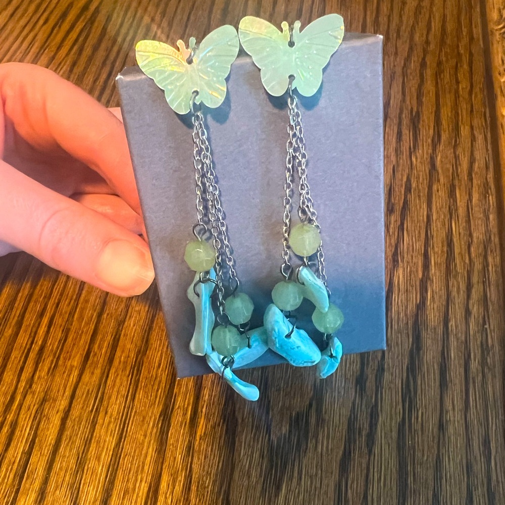 Earrings: butterfly